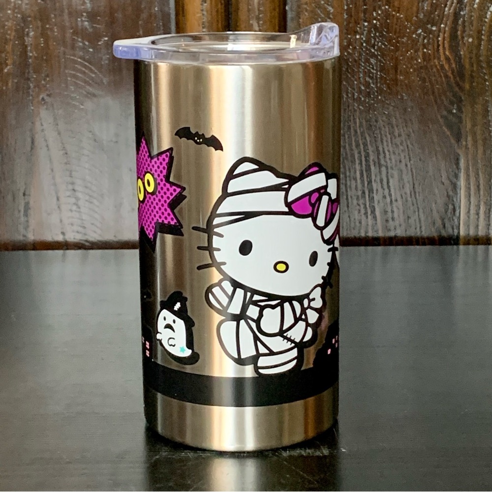 Hello Kitty Mummy with Ghosts Stainless Steel Halloween Tumbler with Handle